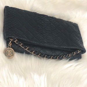 Chanel RARE!!! Python Medallion Foldover Clutch- LIKE NEW!